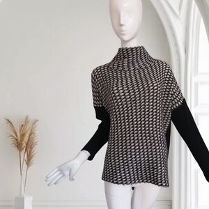 Guess Monochrome Houndstooth Turtleneck Sweater